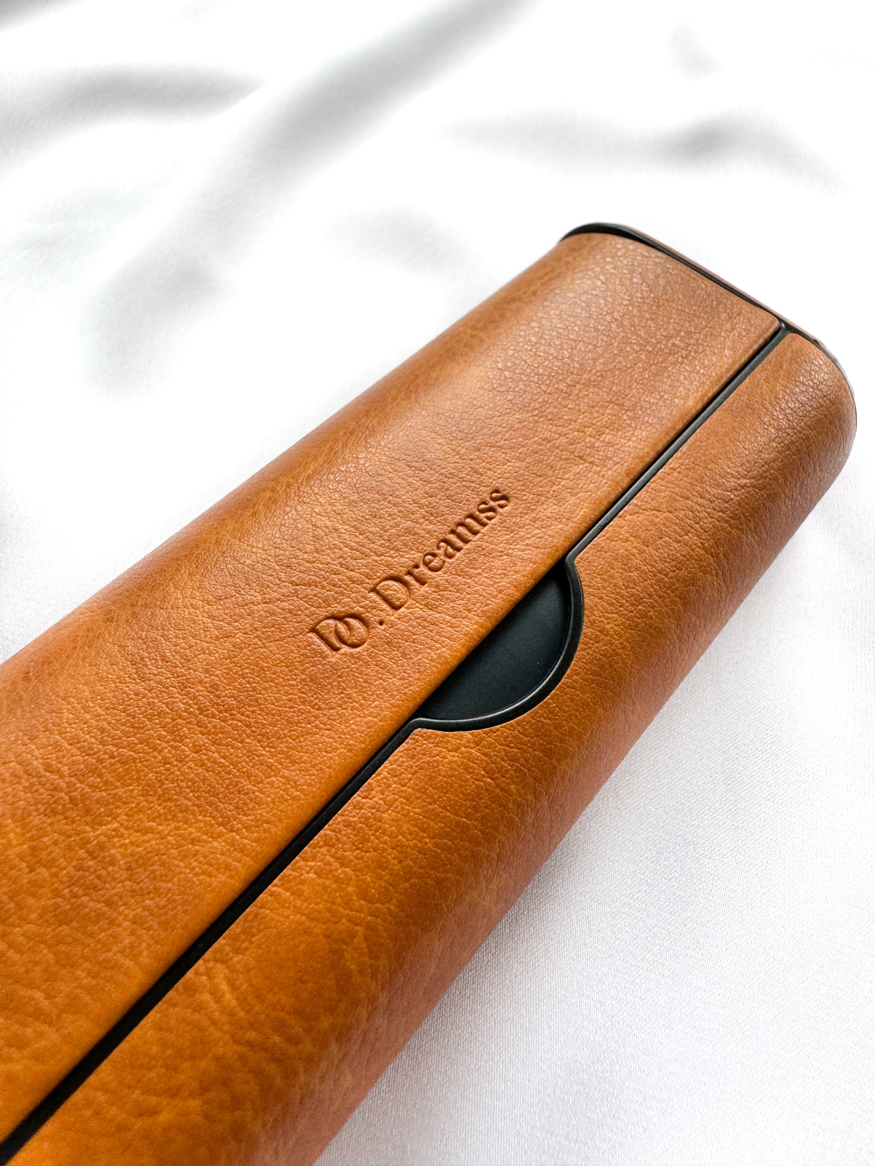 2 in 1 IQOS Iluma Prime Case "Orange Leather" - Do.Dreamss - Handmade Luxury Jewelry for Good Luck and Protection