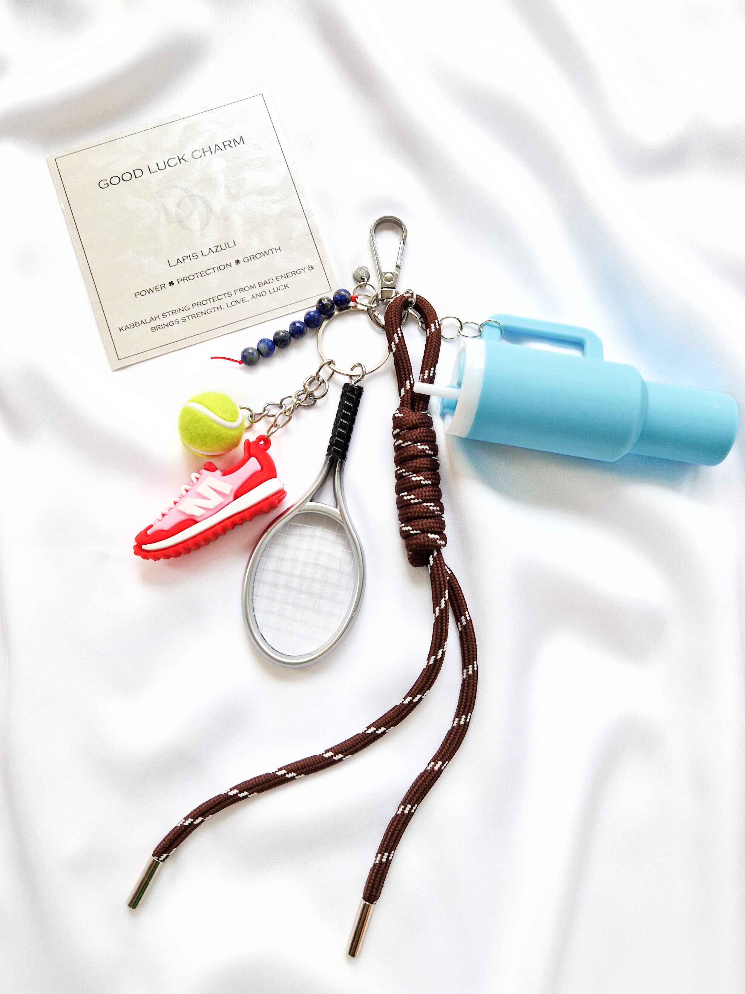 Good Luck Bag Charm "Tennis Drink" - Do.Dreamss - Handmade Luxury Jewelry for Good Luck and Protection
