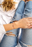 Rose Gold Zirconia Diamond Bracelet with Natural 100% Silk String - Do.Dreamss - Handmade Luxury Jewelry for Good Luck