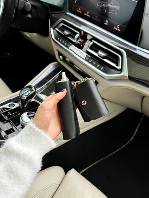 2 in 1 IQOS Iluma One Case "Black Leather" - Do.Dreamss - Handmade Luxury Jewelry for Good Luck and Protection