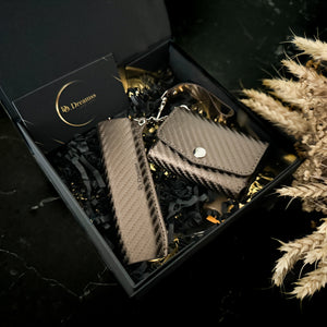 2 in 1 IQOS Iluma One Case "Brown Carbon" - Do.Dreamss - Handmade Luxury Jewelry for Good Luck and Protection