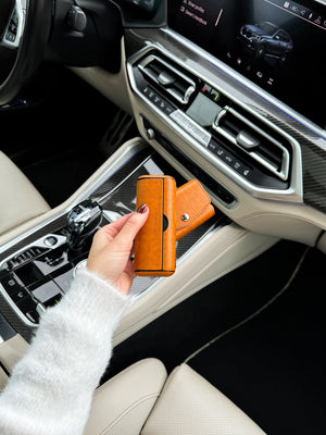 2 in 1 IQOS Iluma Prime Case "Orange Leather" - Do.Dreamss - Handmade Luxury Jewelry for Good Luck and Protection