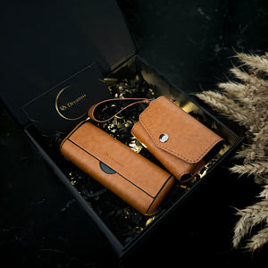 2 in 1 IQOS Iluma Prime Case "Orange Leather" - Do.Dreamss - Handmade Luxury Jewelry for Good Luck and Protection