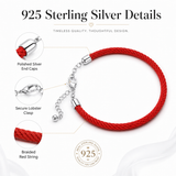 Red String Silver Bracelet