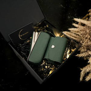 3 in 1 IQOS Iluma Case "Green Leather" - Do.Dreamss - Handmade Luxury Jewelry for Good Luck and Protection