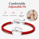 Red String Silver Bracelet