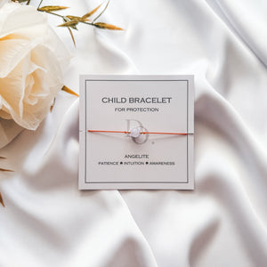 Children Angelite & Gold Beads Bracelet with Natural 100% Silk String - Do.Dreamss