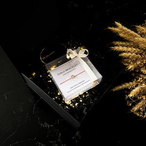 Children Gold Heart Zirconia Diamond Bracelet with Natural 100% Silk String - Do.Dreamss