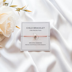 Children Gold Zirconia Diamond Bracelet with Natural 100% Silk String - Do.Dreamss