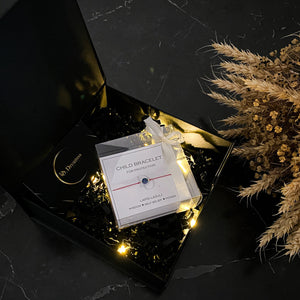 Children Lapis Lazuli Bracelet & 14k Gold Beads with Natural 100% Silk String - Do.Dreamss - Handmade Luxury Jewelry for Good Luck and Protection