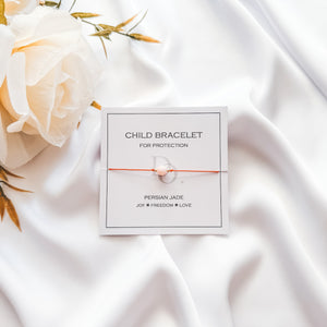 Children Persian Jade & Gold Beads Bracelet with Natural 100% Silk String - Do.Dreamss