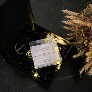 Children Rose Gold Zirconia Diamond Bracelet with Natural 100% Silk String - Do.Dreamss - Handmade Luxury Jewelry for Good Luck and Protection