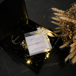 Children Silver Zirconia Diamond Bracelet with Natural 100% Silk String - Do.Dreamss - Handmade Luxury Jewelry for Good Luck and Protection