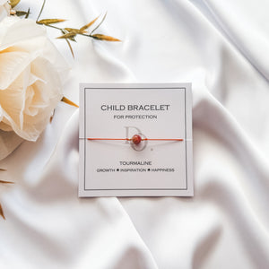 Children Tourmaline & Gold Beads Bracelet with Natural 100% Silk String - Do.Dreamss