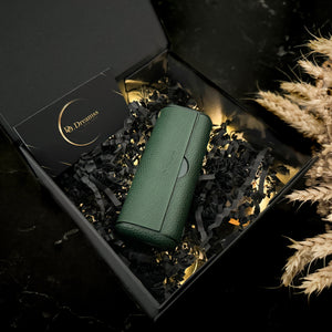 IQOS Iluma Prime Case "Green Leather" - Do.Dreamss - Handmade Luxury Jewelry for Good Luck and Protection